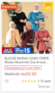 Blouse-Murah-Como-Crepe-Shopee-PayDay-Sales-25-July-2021